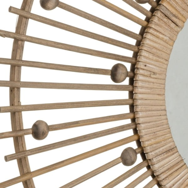Nástěnné zrcadlo s bambusovým rámem ø 70 cm Sol – Ixia-image-2