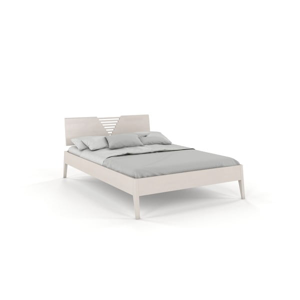 Bílá dřevěná dvoulůžková postel s úložným prostorem 180x200 cm Visby - Skandica