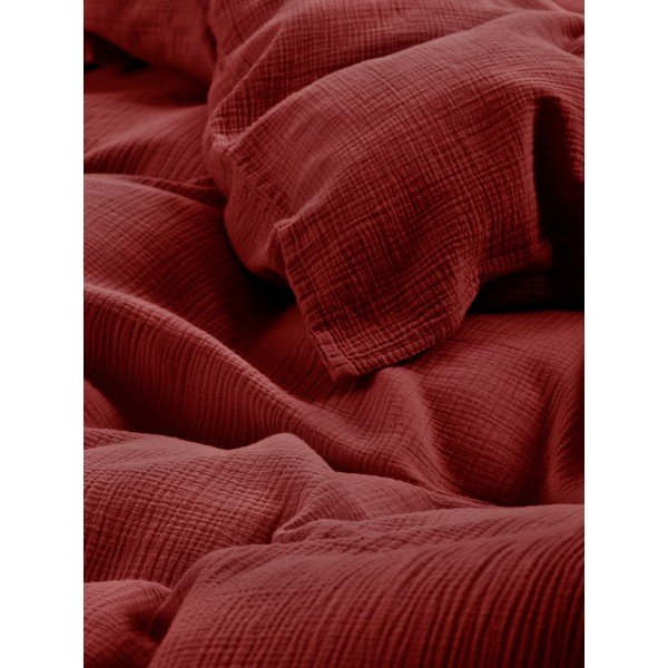 Vínové mušelínové povlečení na jednolůžko 140x200 cm Amilia – Jotex-image-3
