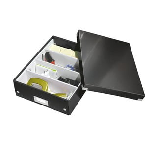 Černý box s organizérem Leitz Office, délka 37 cm