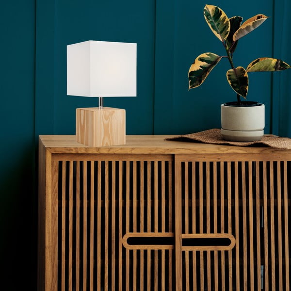 Světle hnědá stolní lampa s textilním stínidlem, výška 29,5 cm Natura – LAMKUR-image-3