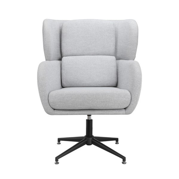 Světle šedé sametové křeslo ušák Vanessa – Støraa-image-3