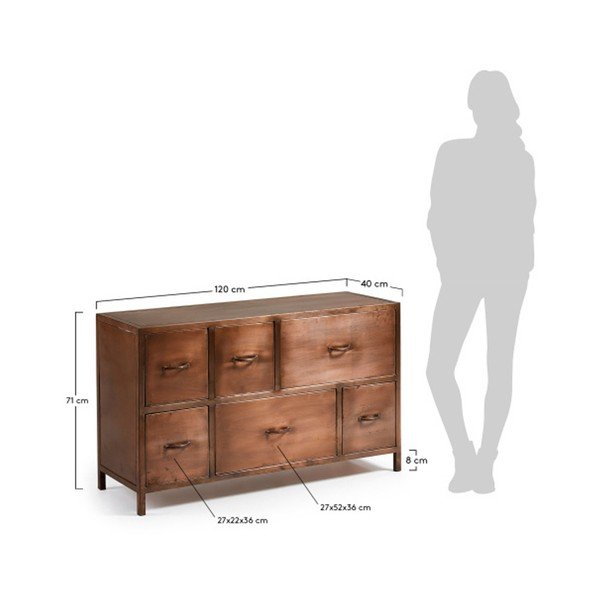 Kovová komoda v barvě mědi La Forma Elma-image-2