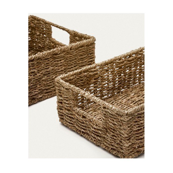 Košíky v sadě 2 ks z mořské trávy 36x27x10 cm Tossa – Kave Home-image-2