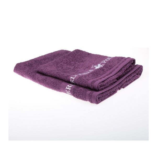 Sada 2 fialových ručníků Beverly Hills Polo Club Tommy Yazi