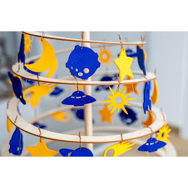 Sada 8 žluto-modrých filcových vánočních dekorací Spira Medium-image-4