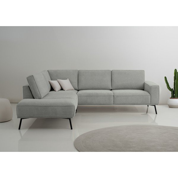 Světle šedá žinylková rohová pohovka (levý roh/do L) Amsterdam – Scandic-image-1