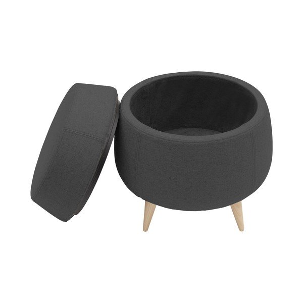 Antracitový puf s úložním prostorem Softline Pod