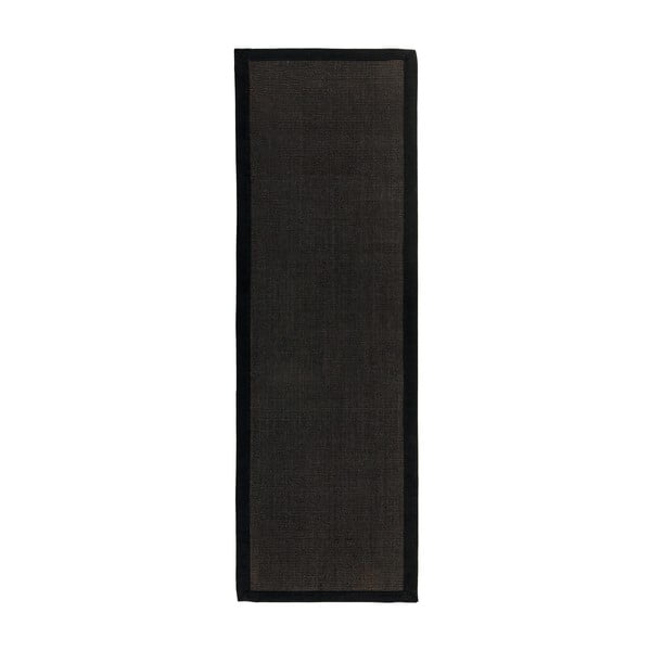 Černý koberec běhoun 240x68 cm Sisal - Asiatic Carpets