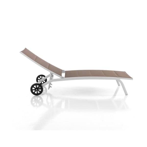 Bílo-hnědé kovové zahradní lehátko Kastri – Tomasucci-image-3