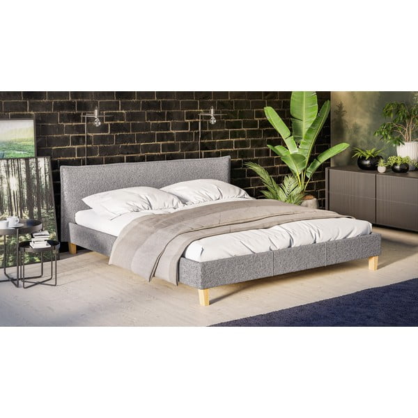 Šedá čalouněná dvoulůžková postel s roštem 180x200 cm Tina – Ropez-image-2