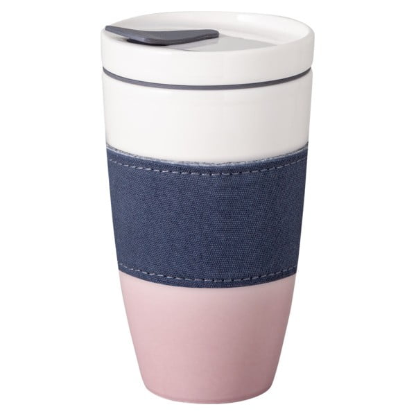 Růžovo-bílý porcelánový cestovní hrnek Villeroy & Boch Like To Go, 350 ml-image-3