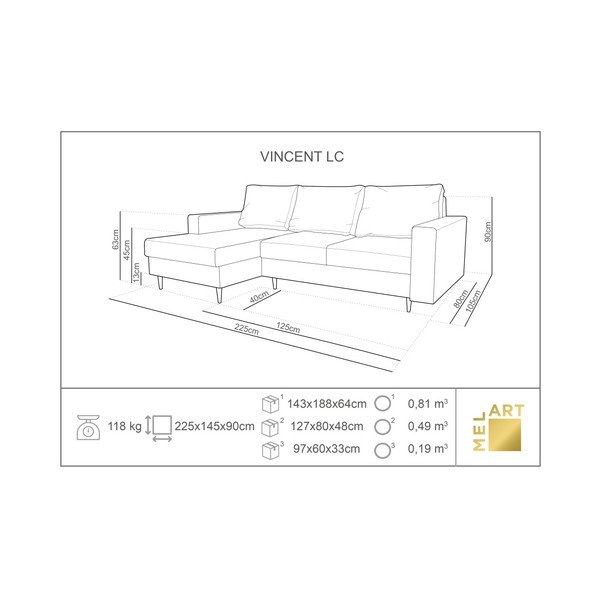 Béžová rohová rozkládací pohovka s lenoškou na levé straně Mazzini Sofas Iris-image-4