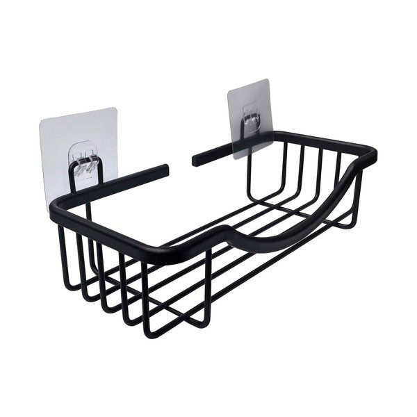 Matně černá hliníková koupelnová polička bez vrtání Filaire Aluminium – douceur d'intérieur-image-1