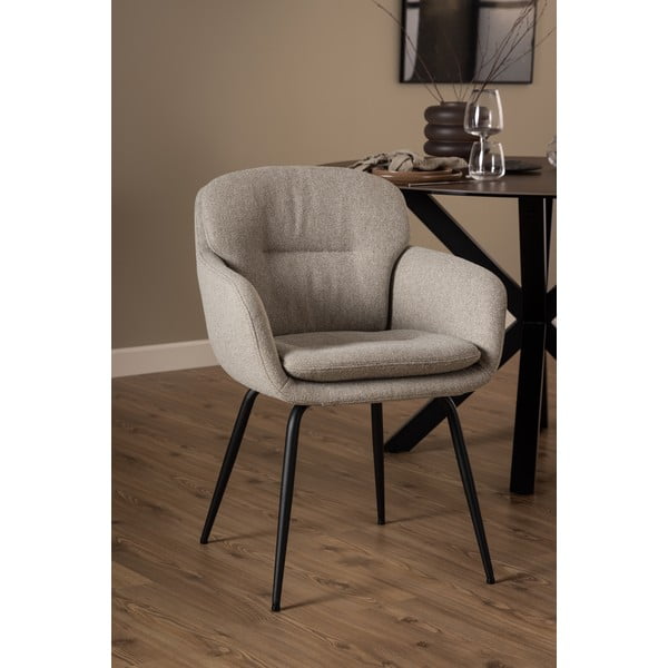 Béžové čalouněné jídelní křeslo s područkami Dora – Actona-image-2