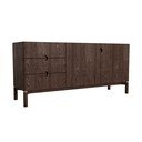 Tmavě hnědá nízká komoda v dekoru dubu 160x73 cm Arun – Unique Furniture