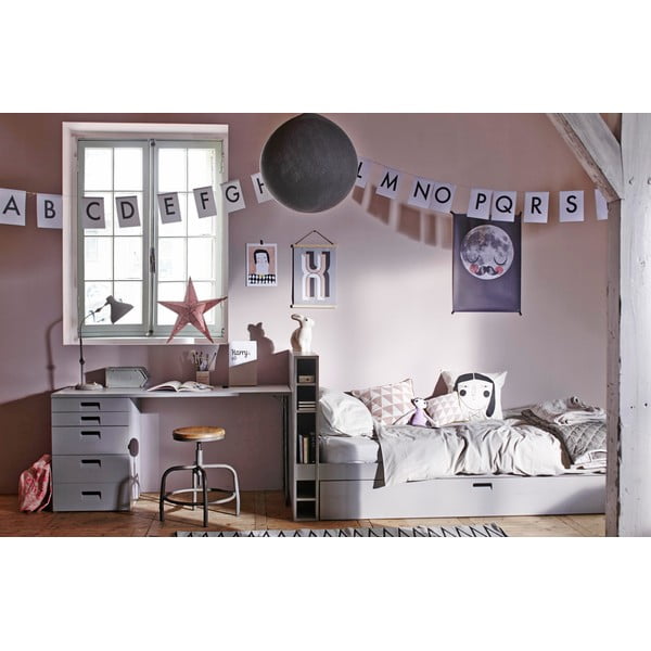 Šedá stolička se sedákem z mangového dřeva vtwonen Spider-image-3