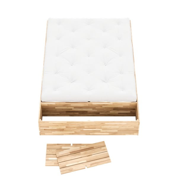 Dvoulůžková postel z borovicového dřeva s úložným prostorem s roštem v přírodní barvě 160x200 cm Basement Bed – Karup Design-image-4