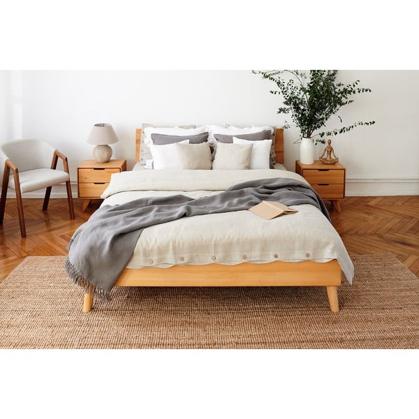 Dvoulůžková postel z bukového dřeva 140x200 cm Greg 1 - The Beds-image-1