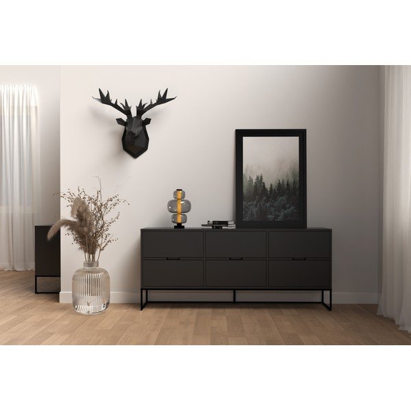 Černá komoda s kovovými nohami Tenzo Lipp-image-1