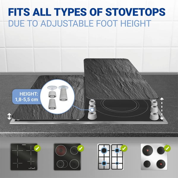 Sada 2 skleněných krytů na sporák Wenko Slates, 52 x 30 cm-image-3