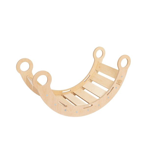 Houpačka z borovicového dřeva v přírodní barvě 39x75x38 cm Montessori – Meowbaby-image-4