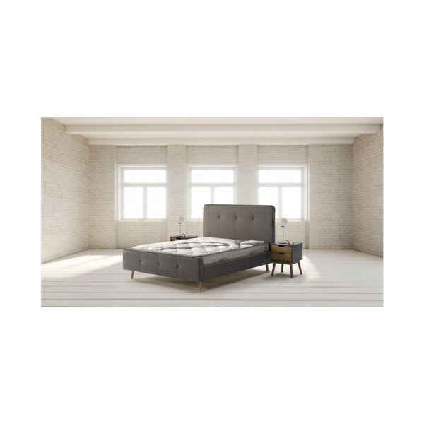 Šedo-hnědý noční stolek z masivního borovicového dřeva Marckeric Baku-image-1