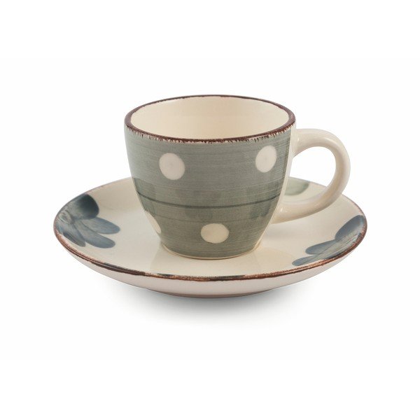 Sada 6 barevných šálků na espresso s podšálky z kameniny VDE Tivoli 1996 Tazzine-image-3