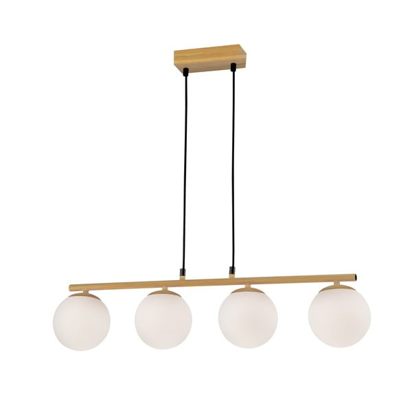 Závěsné svítidlo se skleněným stínidlem v bílo-přírodní barvě Carrine – Candellux Lighting