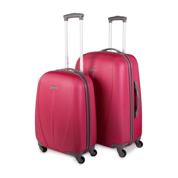 Sada 2 tmavě růžových cestovních kufrů na kolečkách Arsamar Wright