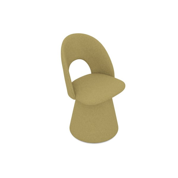 Čalouněné jídelní křeslo v hořčicové barvě Kalo – Makamii-image-2