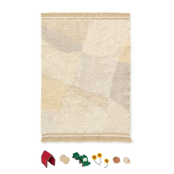 Béžový bavlněný dětský hrací koberec 120x170 cm Farm Fields – Lorena Canals