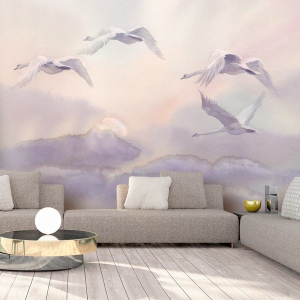 Velkoformátová tapeta Artgeist Flying Swans, 200 x 140 cm-image-1