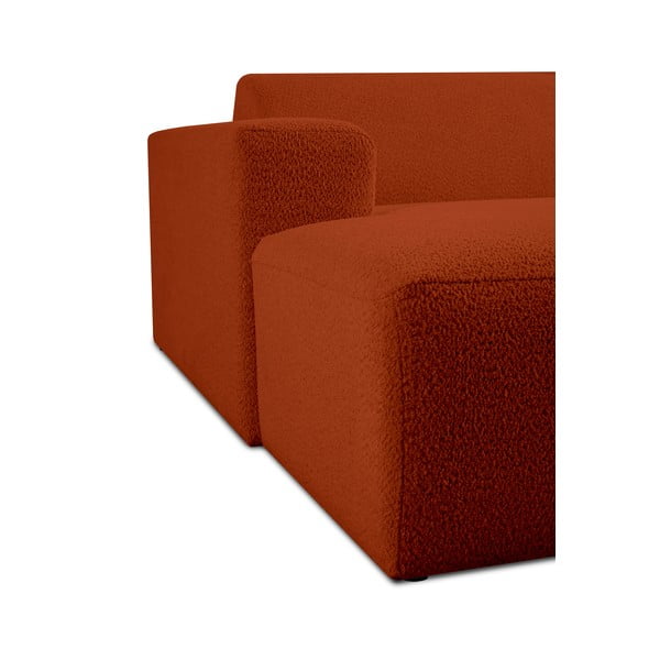 Modul pohovky z textilie bouclé v cihlové barvě (levý roh) Roxy – Scandic-image-4