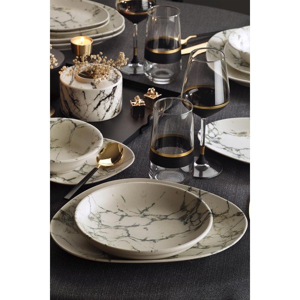 24dílná sada porcelánového nádobí Kütahya Porselen Light Marble-image-1