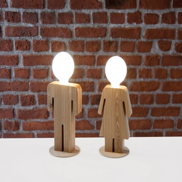 Dřevěná stolní lampa Homemania Decor Lui&Lei-image-2