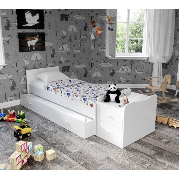 Bílá postýlka s úložným prostorem 60x120 cm Sansa – Kalune Design-image-1