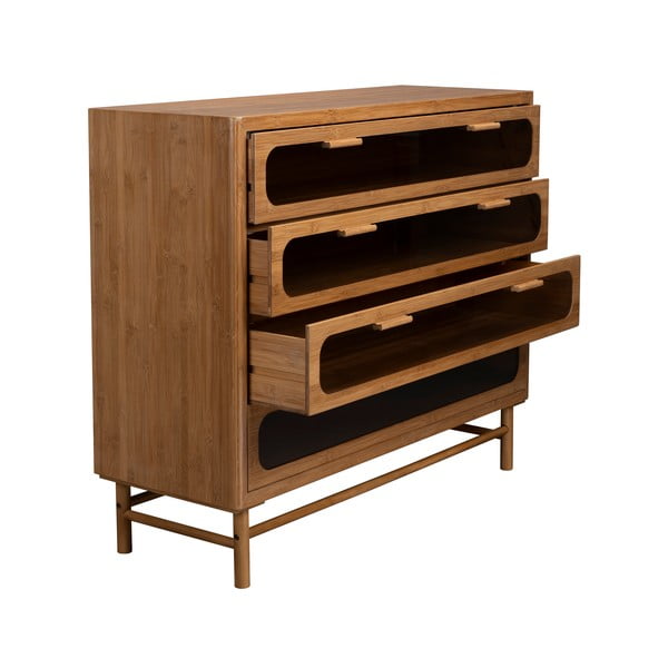 Bambusová komoda v přírodní barvě 105x88x38 cm Caroun – Dutchbone-image-3