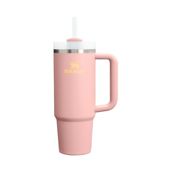 Broskvová termoska s brčkem z nerezové oceli 890 ml Quencher H2.O FlowState™ Tumbler Peach Rose – Stanley