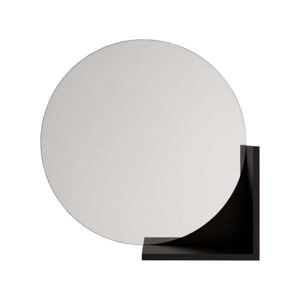 Nástěnné zrcadlo s černou policí Skandica Lucija, ø 60 cm