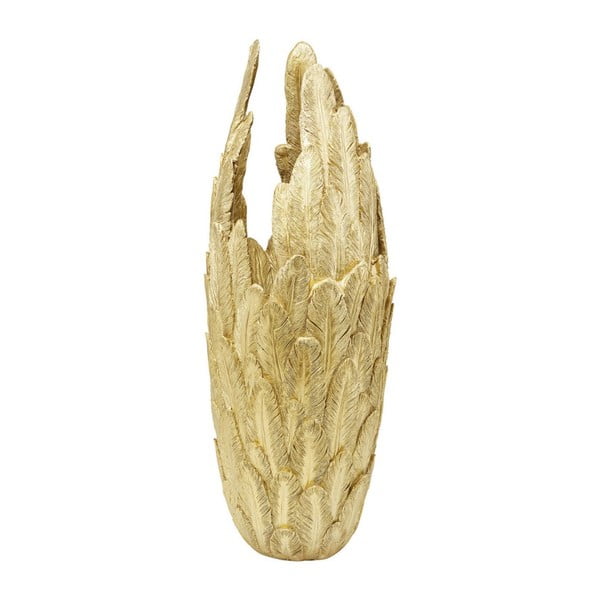 Váza ve zlaté barvě Kare Design Feathers, výška 91 cm