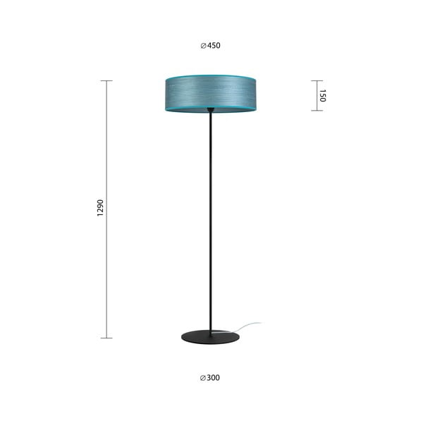 Modrá stojací lampa z přírodní dýhy Sotto Luce Ocho XL, ⌀ 45 cm-image-3