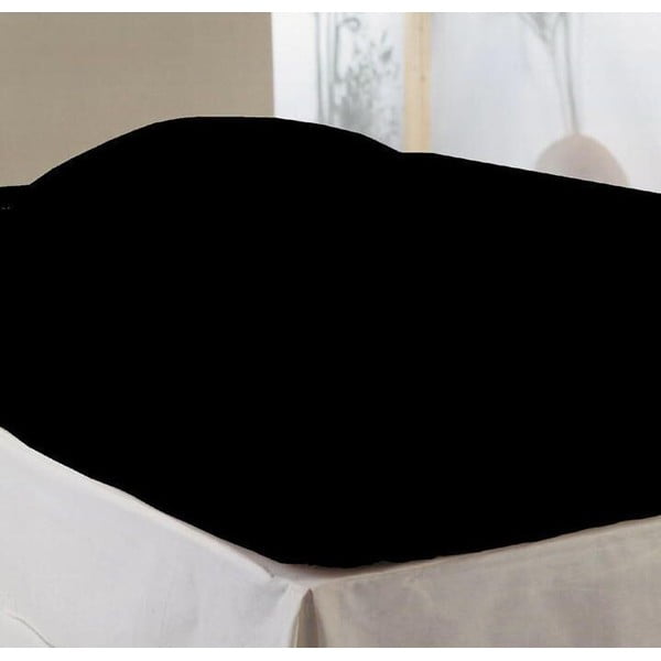 Prostěradlo Descanso Jersey Black, 140x200 cm