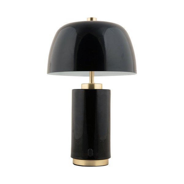 Černá LED stmívatelná stolní lampa s kovovým stínidlem (výška 30 cm) Freya – Leitmotiv-image-4