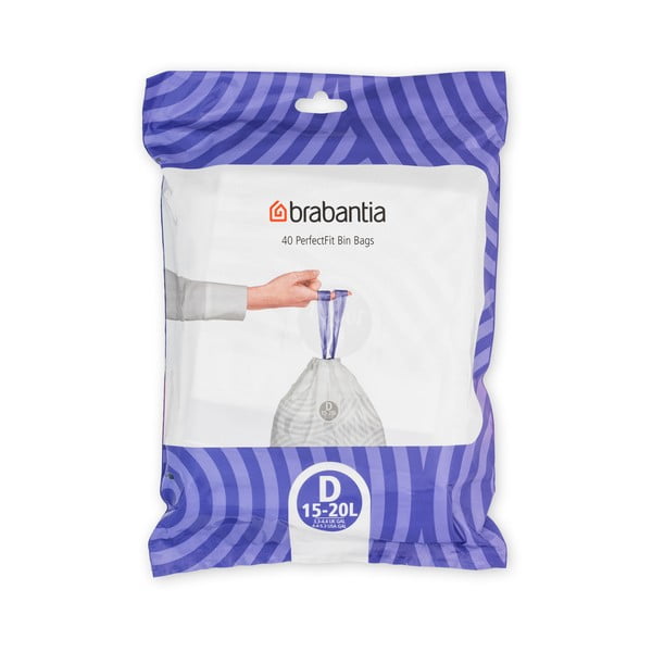 Pytle na odpadky v sadě 40 ks 20 l PerfectFit D – Brabantia