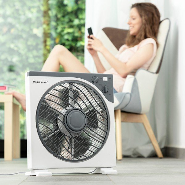 Bílý podlahový ventilátor InnovaGoods, ø 30 cm-image-1