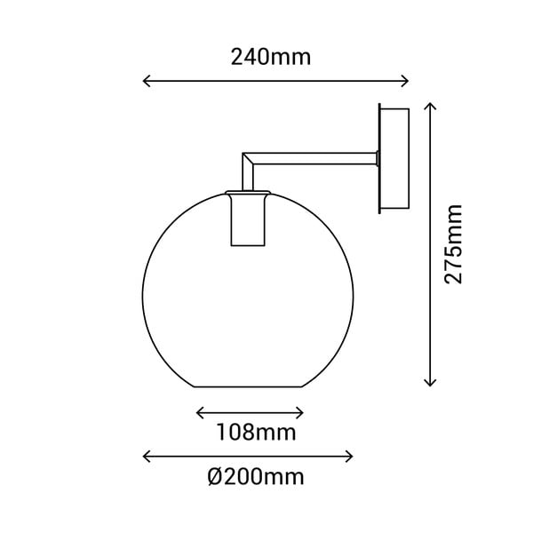 Černé nástěnné svítidlo SULION Bogard, ø 20 cm-image-4