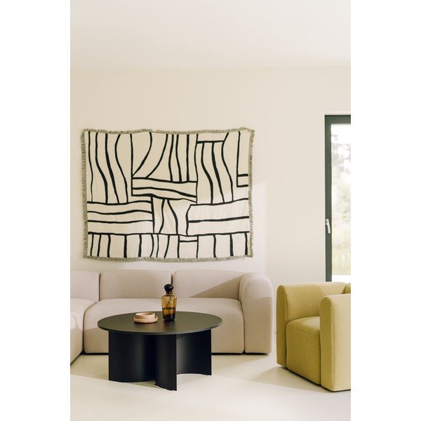 Černý kulatý konferenční stolek s deskou v dekoru jasanového dřeva ø 95 cm Gavo – noo.ma-image-2