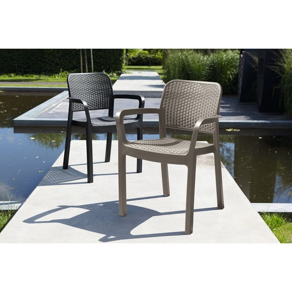 Tmavě hnědá plastová zahradní židle Samanna – Keter-image-2