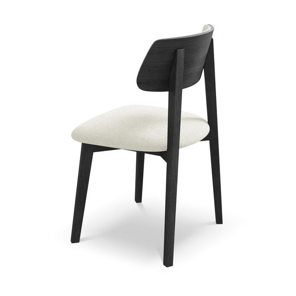 Krémová jídelní židle z masivního dřeva Niu – Makamii-image-3